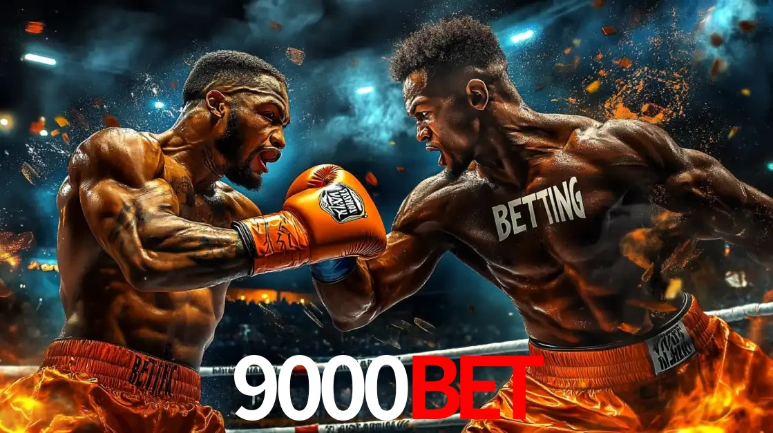 Dois boxeadores em uma luta intensa e explosiva, representando a adrenalina e as oportunidades de apostas em esportes de combate disponíveis na plataforma 9000bet.