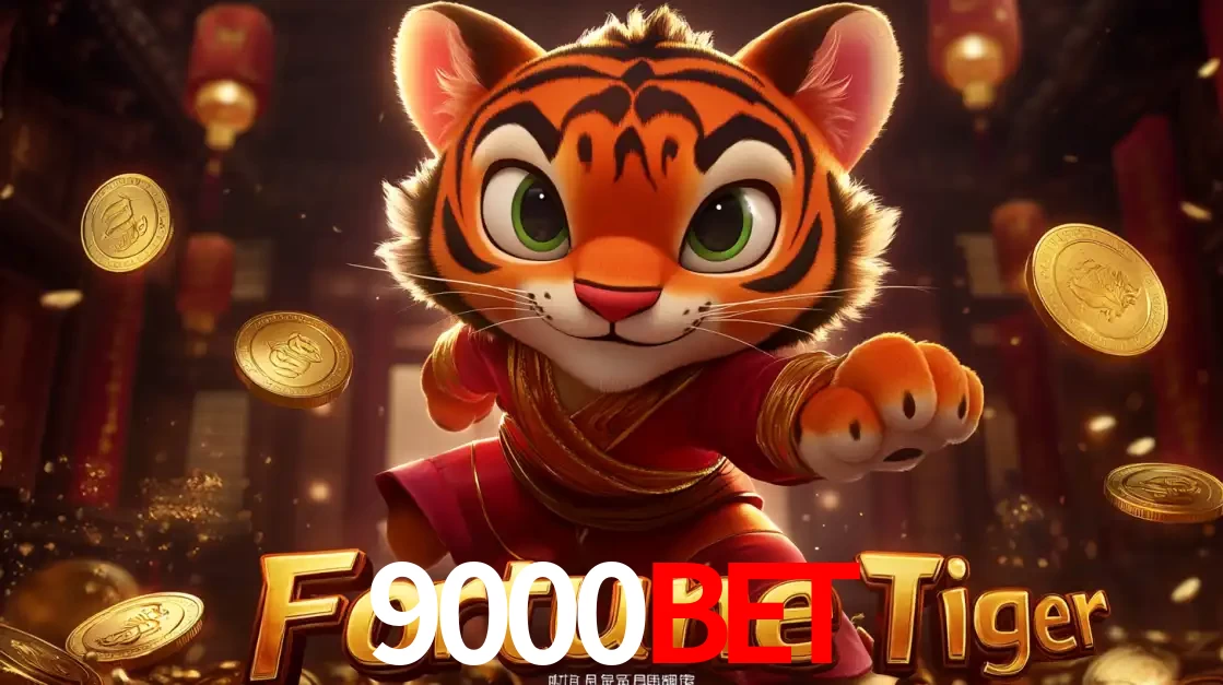 O carismático mascote do jogo de slot Fortune Tiger, um tigre fofo em pose de artes marciais, pronto para trazer sorte e multiplicadores de ganhos no cassino online 9000bet.